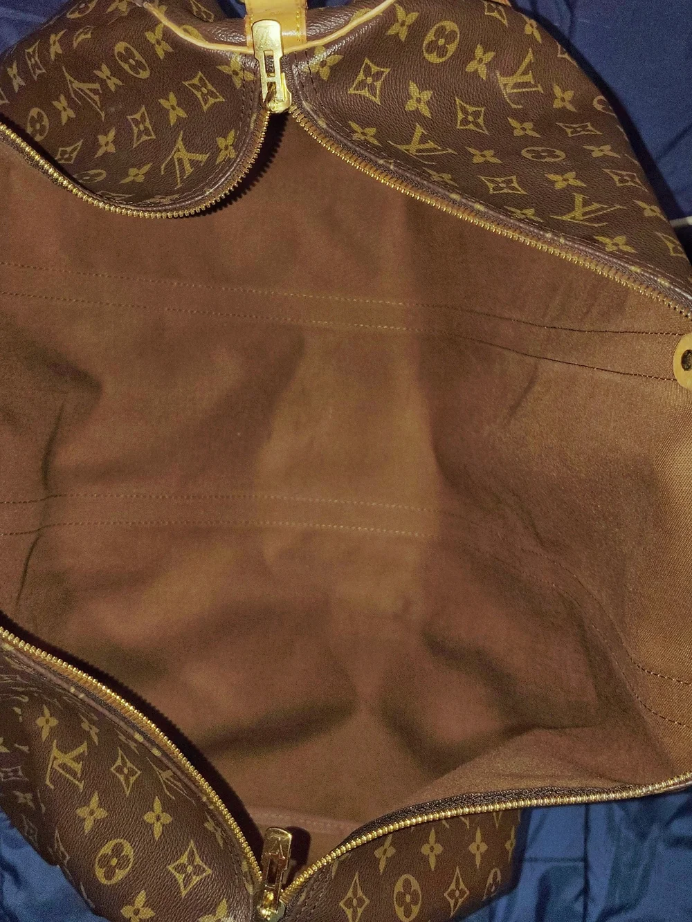 Louis Vuitton 60 Monogram Canvas Duffel Keepall with Tan Leather Trim